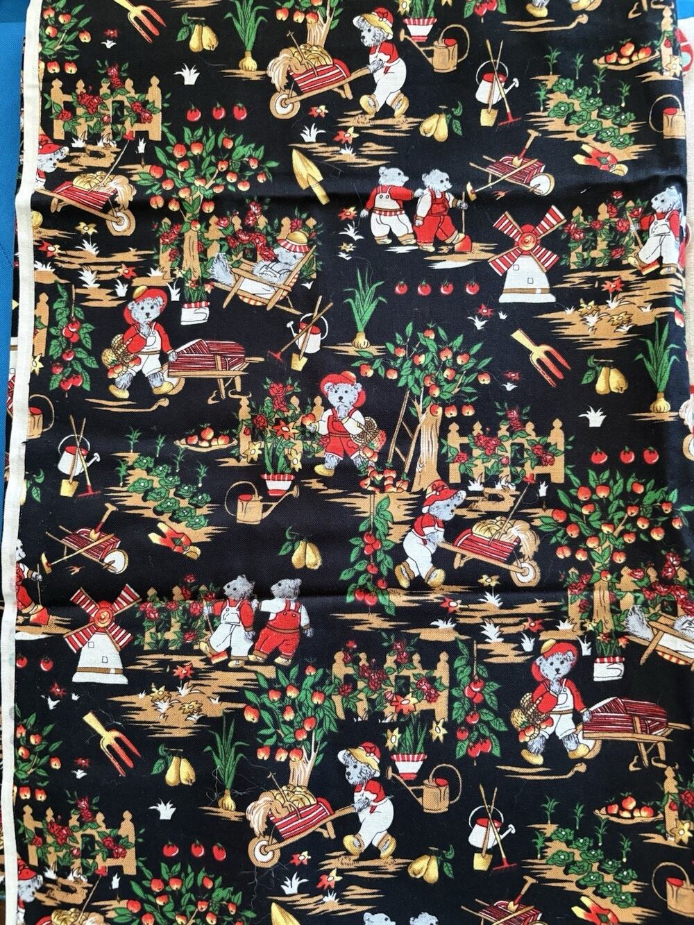 Garden Bear Hi Fashion Cotton Fabric Sewing Quilting 30" x 44"
